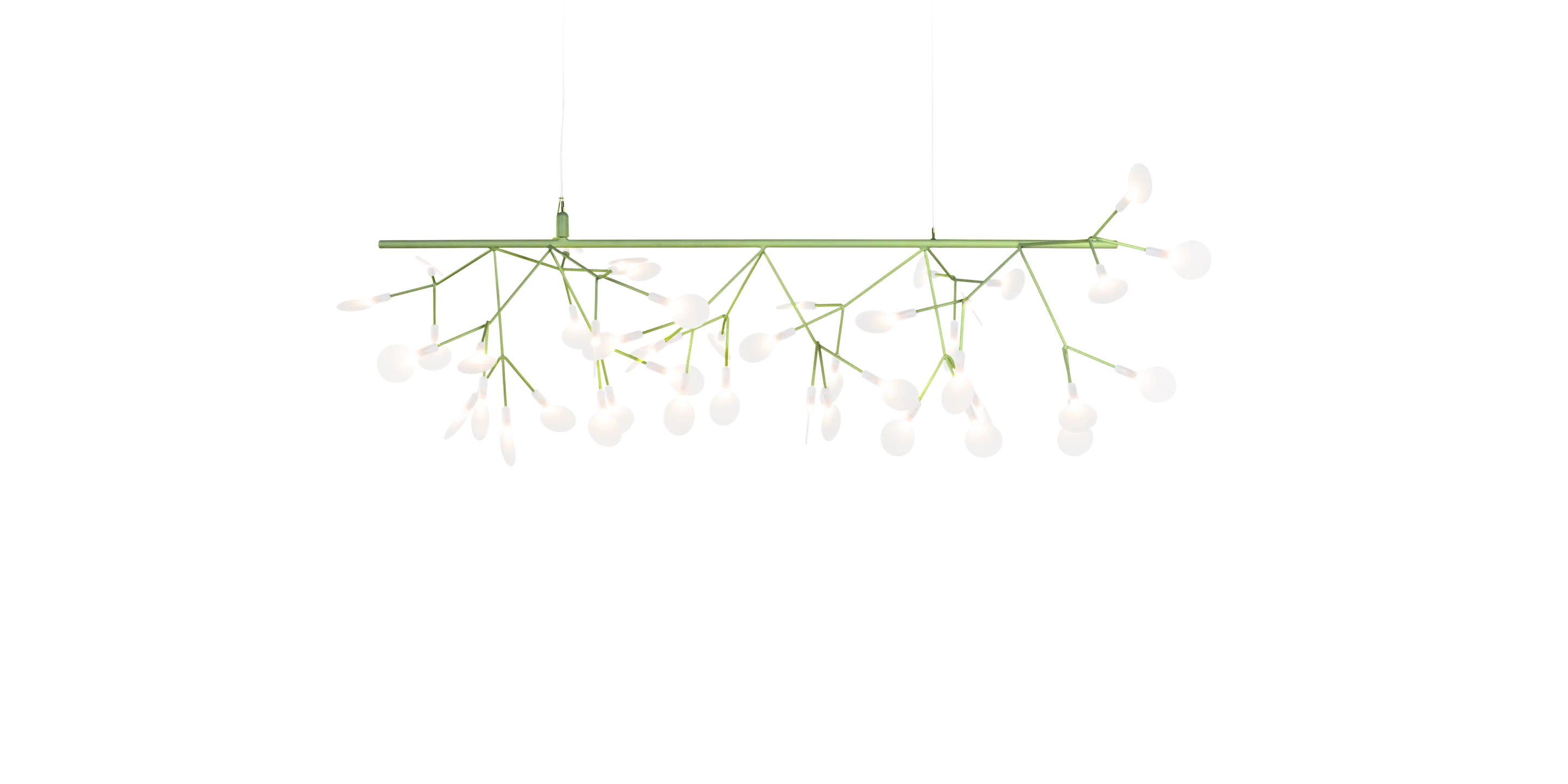 Front view Heracleum Endless Green Suspension Light